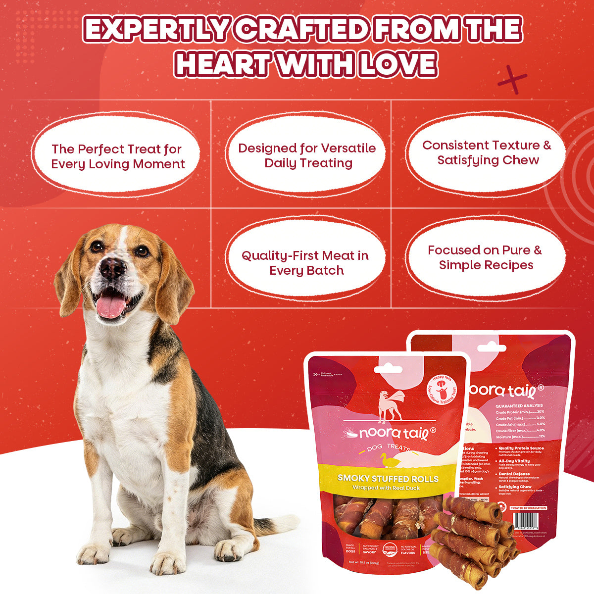 Noora Smoky Stuffed Rolls Wrapped with Duck Dog Treats