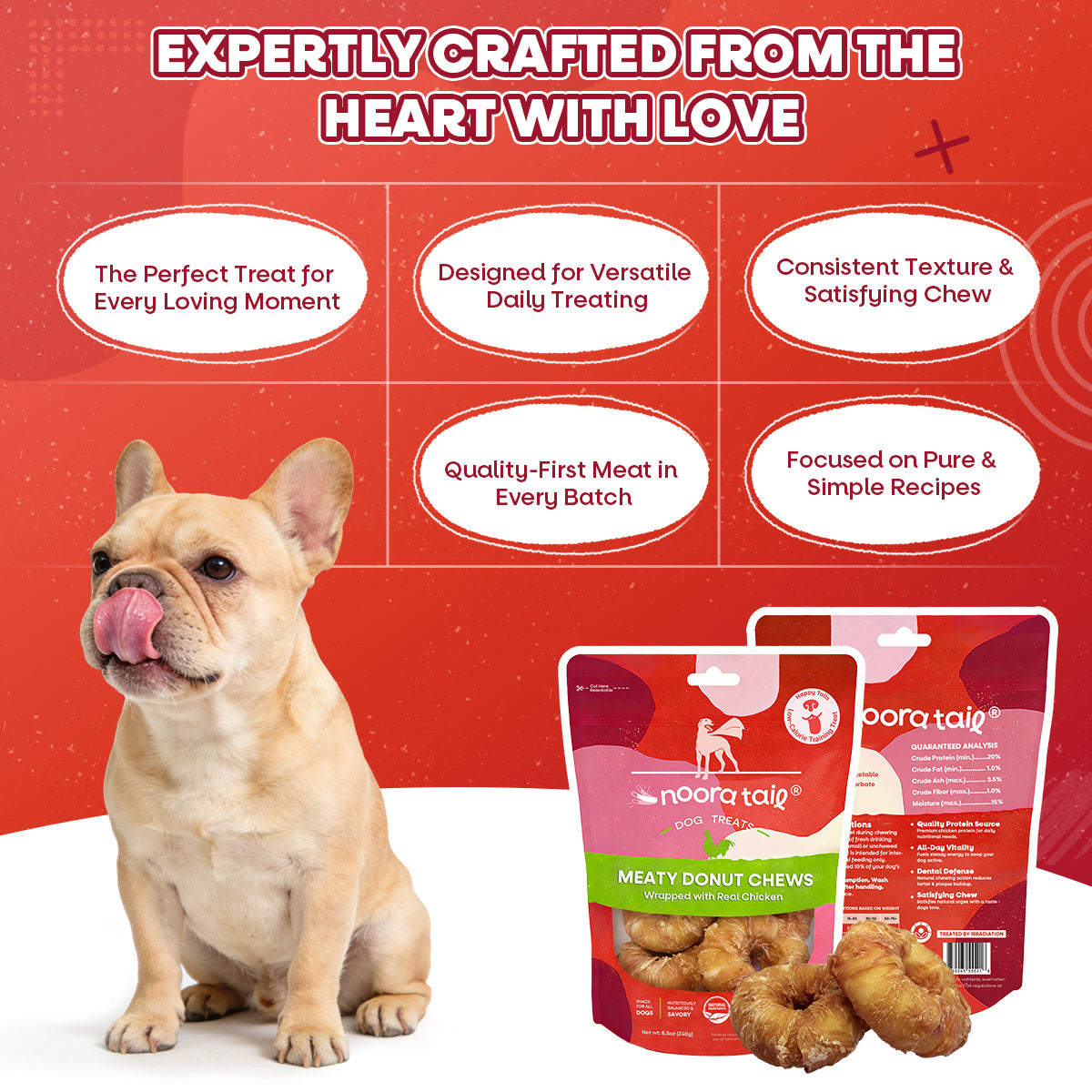 Noora Meaty Donut Chews Wrapped with Real Chicken Dog Treats