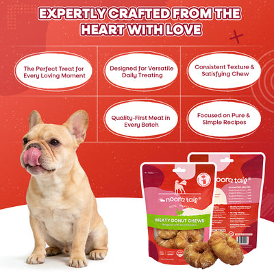 Noora Meaty Donut Chews Wrapped with Real Chicken Dog Treats