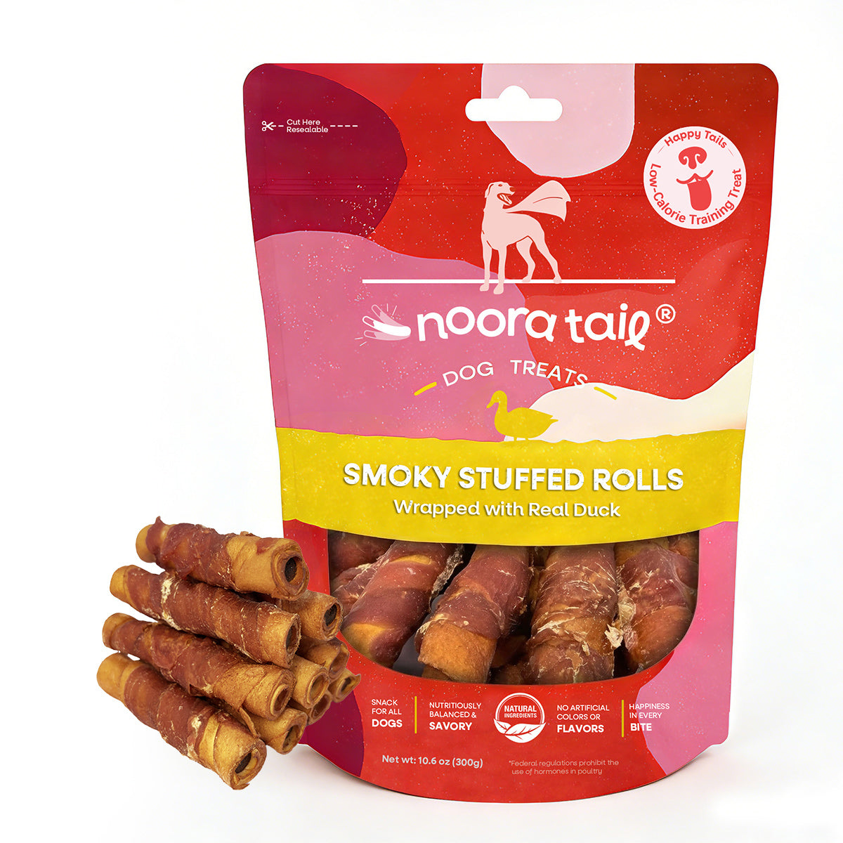 Noora Smoky Stuffed Rolls Wrapped with Duck Dog Treats