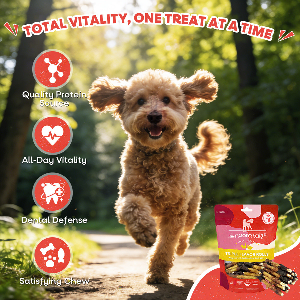 Noora Triple Flavor Rolls Dog Treats