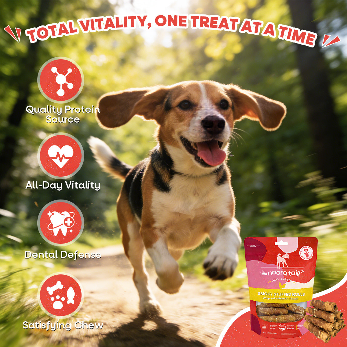 Noora Smoky Stuffed Rolls Wrapped with Chicken Dog Treats