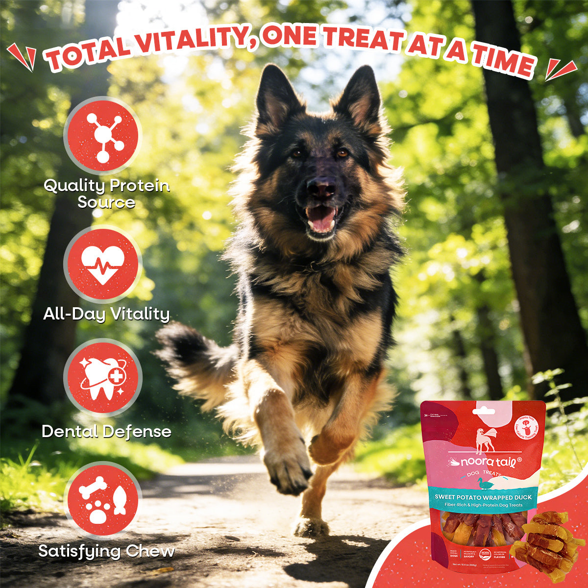 Noora Dog Treats Sweet Potato Wrapped Duck