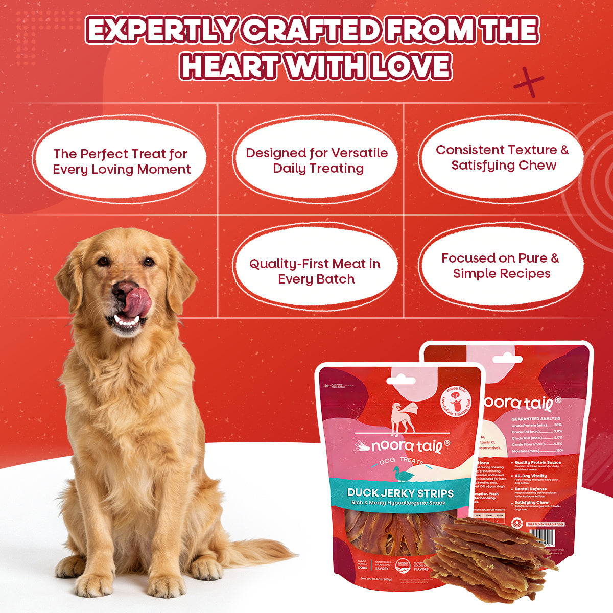 Noora Dog Treats Duck Jerky Strips