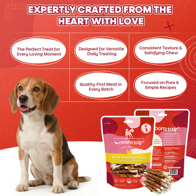 Noora Duck Wrapped Rolls Dog Treats