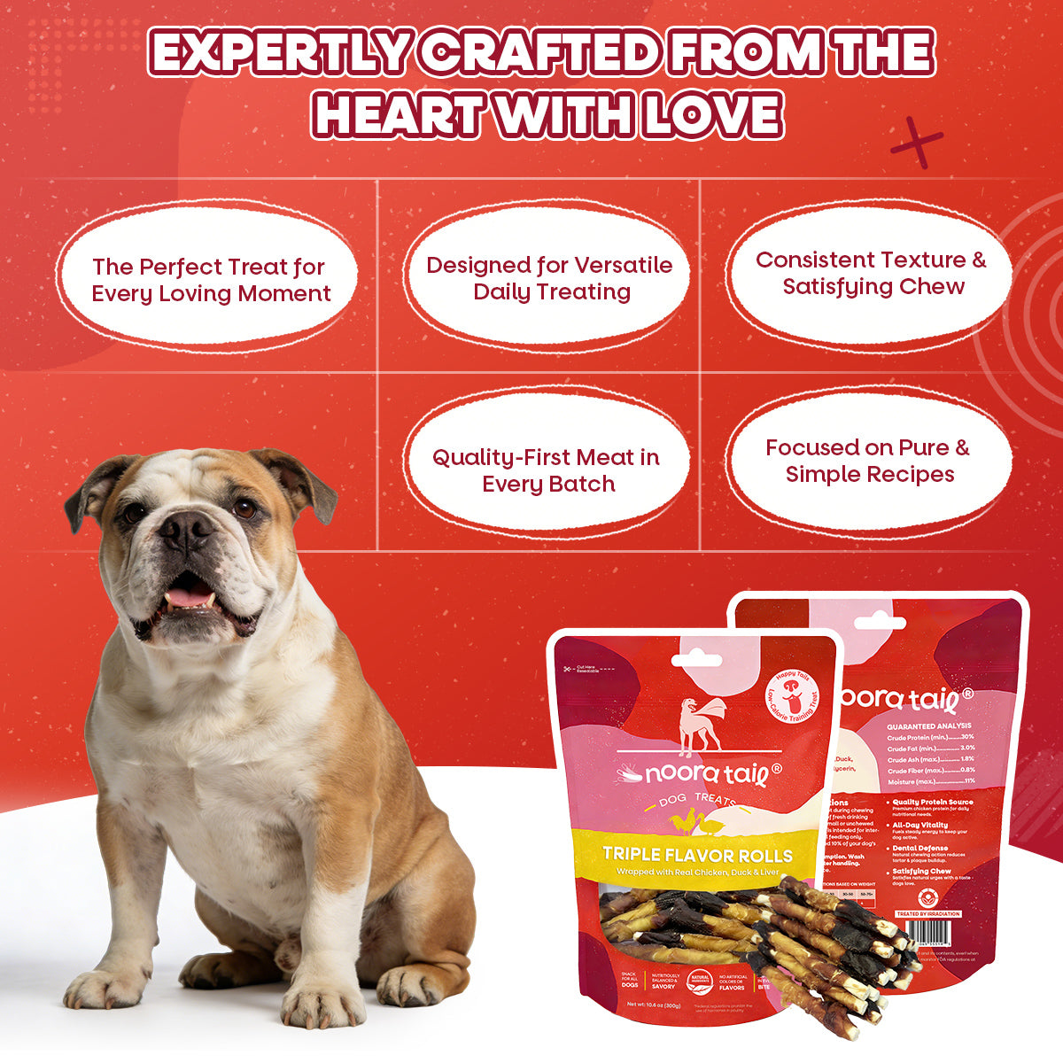Noora Triple Flavor Rolls Dog Treats