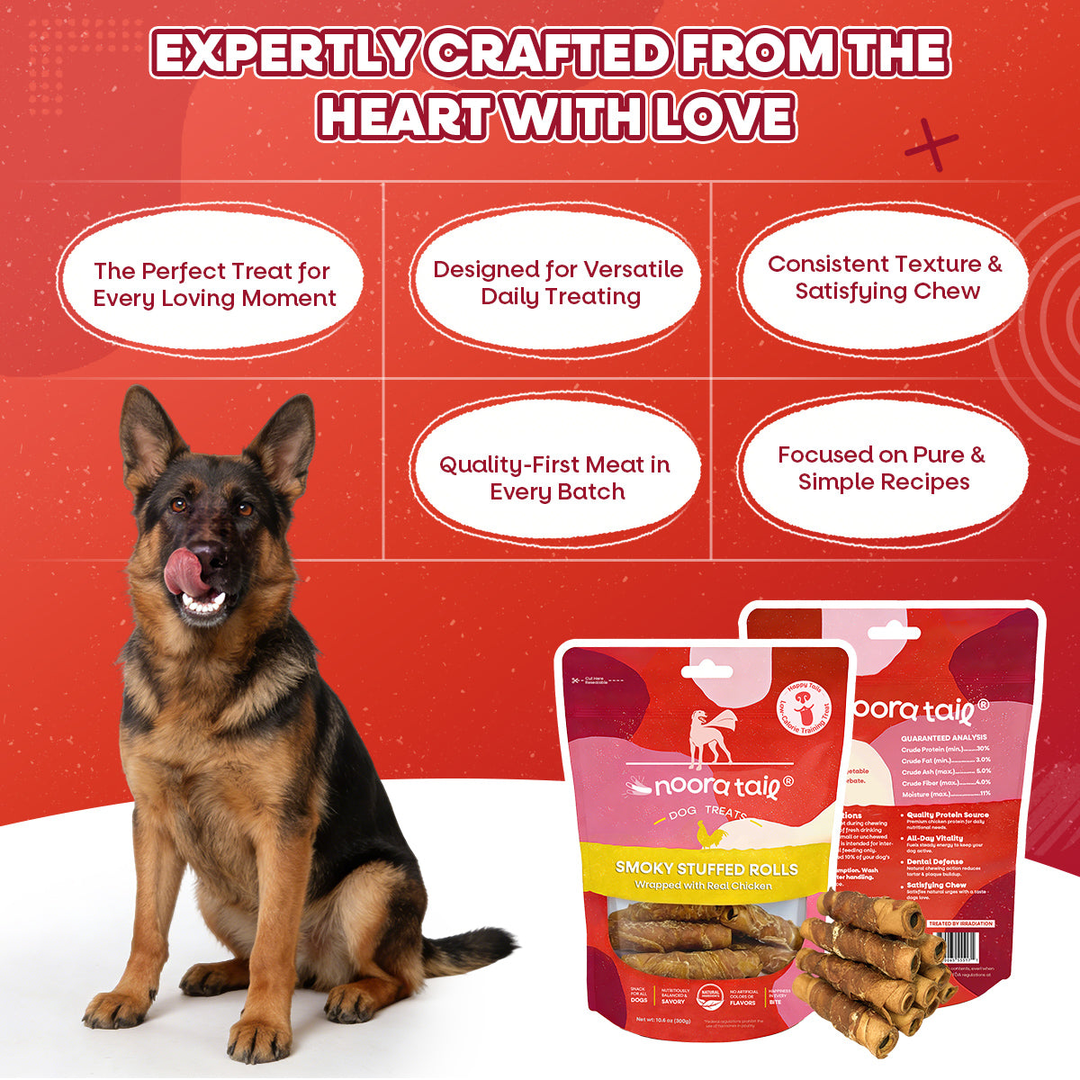 Noora Smoky Stuffed Rolls Wrapped with Chicken Dog Treats